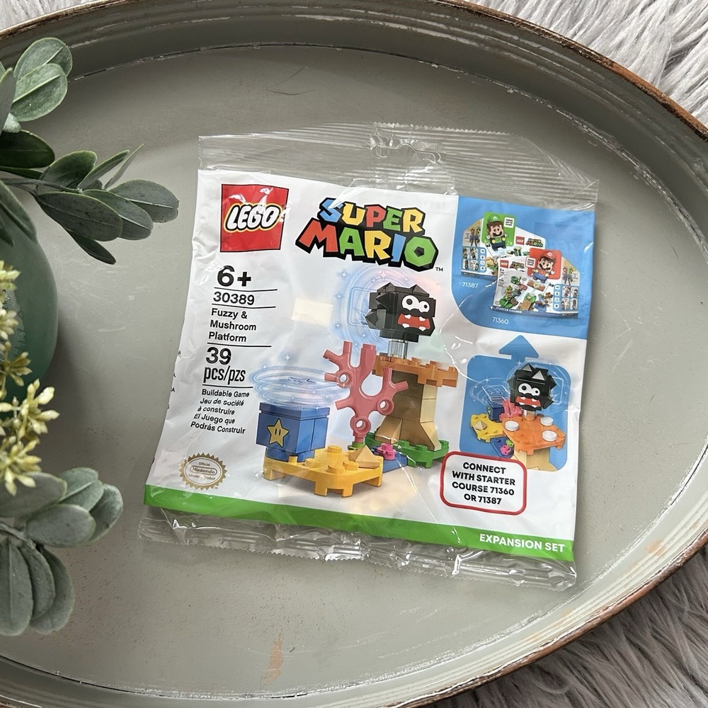 LEGO Super Mario: Fuzzy & Mushroom Platform (30389) Expansion Set Polybag NEW - Picture 2 of 5
